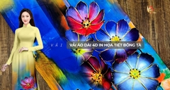 30 mẫu vải áo dài 4D in họa tiết bông tà đẹp, dễ mặc