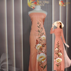 Vải áo dài in Phượng Thúy - lụa bảo anh hoa nhí, bông tà khổ 1m50
