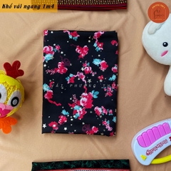 Vải lụa Satin họa tiết Phượng Thúy khổ 1m50 | Vải may pijama, đồ bộ