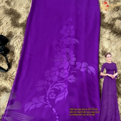 Vải áo dài in Phượng Thúy - lụa bảo anh hoa nhí, bông tà khổ 1m50