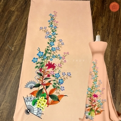 Vải áo dài in Phượng Thúy - lụa bảo anh hoa nhí, bông tà khổ 1m50