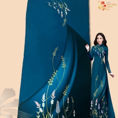 Vải áo dài in Phượng Thúy - lụa bảo anh hoa nhí, bông tà khổ 1m50