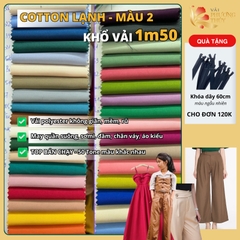 [MÀU 2] Vải Cotton lạnh Phượng Thúy khổ 1m50 | Vải may áo sơ mi