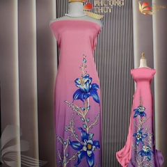Vải áo dài in Phượng Thúy - lụa bảo anh hoa nhí, bông tà khổ 1m50