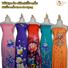 Vải áo dài in Phượng Thúy - lụa bảo anh hoa nhí, bông tà khổ 1m50