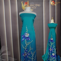 Vải áo dài in Phượng Thúy - lụa bảo anh hoa nhí, bông tà khổ 1m50