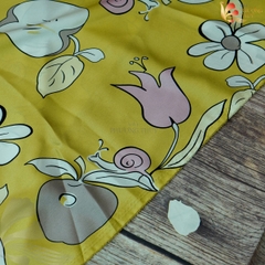 Vải lụa Satin họa tiết Phượng Thúy khổ 1m50 | Vải may pijama, đồ bộ