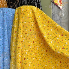 [MÀU 2] Vải Lụa nhật 100D họa tiết hoa nhí Phượng Thúy