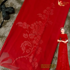 Vải áo dài in Phượng Thúy - lụa bảo anh hoa nhí, bông tà khổ 1m50