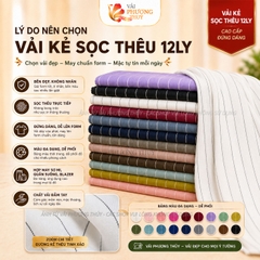 Vải kẻ sọc thêu Phượng Thúy khổ 1m50