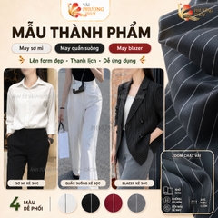 Vải kẻ sọc thêu Phượng Thúy khổ 1m50