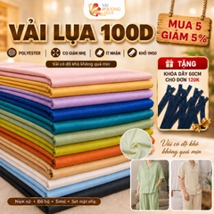 Vải Lụa nhật 100D trơn Phượng Thúy khổ 1m50
