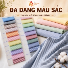 Vải kate sọc ngang Phượng Thuý khổ 1m50