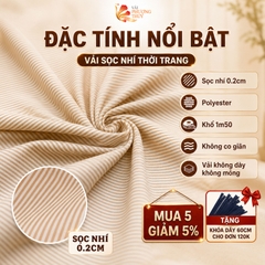 Vải kate sọc ngang Phượng Thuý khổ 1m50