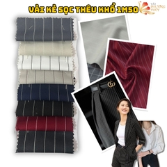 Vải kẻ sọc thêu Phượng Thúy khổ 1m50