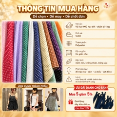 Vải Lụa nhật 100D hoa nhí Phượng Thúy khổ 1m50 | Vải may đồ bộ