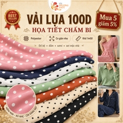 Vải Lụa nhật 100D hoa nhí Phượng Thúy khổ 1m50 | Vải may đồ bộ
