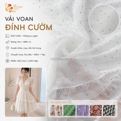 Vải Voan Hoa Nhí Phượng Thúy khổ 1m50 | Vải may áo kiểu, đầm váy