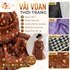 Vải Voan Hoa Nhí Phượng Thúy khổ 1m50 | Vải may áo kiểu, đầm váy