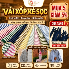 Vải xốp kẻ sọc Phượng Thúy khổ 1m50