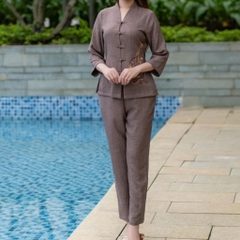 Vải đũi vân mây co giãn mềm mịn chuyên may thời trang nam nữ, pháp phục, áo kiểu đồ bộ khổ 1m50