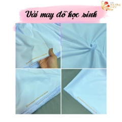 Vải kate Mỹ trắng xanh Phượng Thúy khổ 1m50