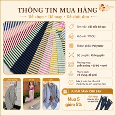 Vải xốp kẻ sọc Phượng Thúy khổ 1m50