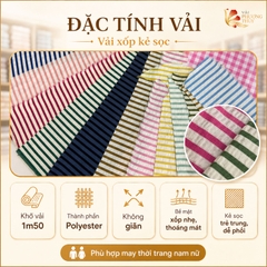 Vải xốp kẻ sọc Phượng Thúy khổ 1m50