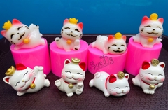 Khuôn Silicon - Động Vật - Mèo Set 4 Mèo Thần Tài