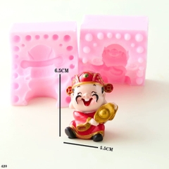 Khuôn Silicon - Ông Thần Tài Ôm Thỏi Vàng Nhỏ 3.5cm