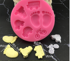 Khuôn Silicon - Em Bé - Bàn Chân Xe Đạp 7c