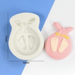 Khuôn Silicon Em Bé - Túi  Bàn Chân 6.2cm