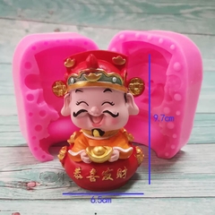 Khuôn Silicon - Ông Thần Tài Thỏi Vàng 2 Mảnh 9.7cm