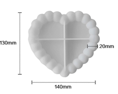 Khuôn Silicon - Mặt Kiểu Hạt Tròn - Trái Tim 14cm