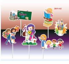 Set Cắm Giấy 20/11 Phụ Kiện Trang Trí Bánh - TC04