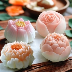 Khuôn Silicon - Hoa Mai Hồng Mẫu Đơn Set 4