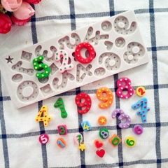 Khuôn Silicon - Số 0-9 - Số Chấm Tim Sao