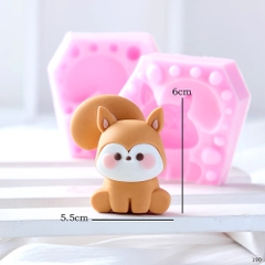 Khuôn Silicon - Động Vật - Gấu Cáo 2 Mảnh 6cm