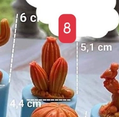 Khuôn Silicon - Sen Đá ĐỨNG  - Set - #8 - 4.4x5.1cm - Chùm 3 Khía
