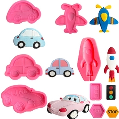 Khuôn Silicon - Xe Cộ - Đèn Máy Bay Giao Thông Set 7