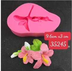 Khuôn Silicon - Chùm Hoa Dâm Bụt - Kèm Lá 9.6cm