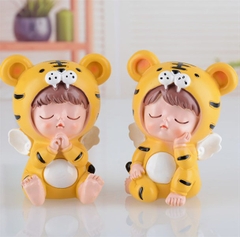 SET 2 Con Hổ - Cọp Nhựa Nằm - PKD - nằm chống tay