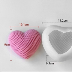 Khuôn Silicon - Trái Tim Kiểu - Tim Lưới 10.1cm