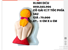 Khuôn Silicon - Cô Gái - Cột Tóc Sau