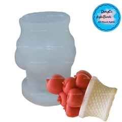 Khuôn Silicon - Trái Cây - Giỏ Táo 6.5cm