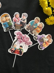 Set cắm ông bà lão phụ kiện trang trí bánh