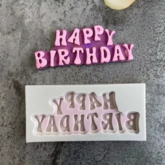 Khuôn Silicon - Chữ Happy - Happy Hoa Nghiêng