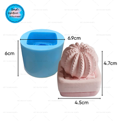 Khuôn Silicon - Chậu Cây Xương Rồng Sen Đá Tròn Khía