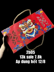 Hộp Giấy - Bánh Trung Thu Quai Xách - 2 Bánh - 2B05 Cao 7.5cm