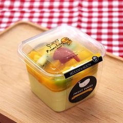 Hộp Nhựa - Vuông Nắp Gập - Tiramisu 8.5cm Cao 7.5cm